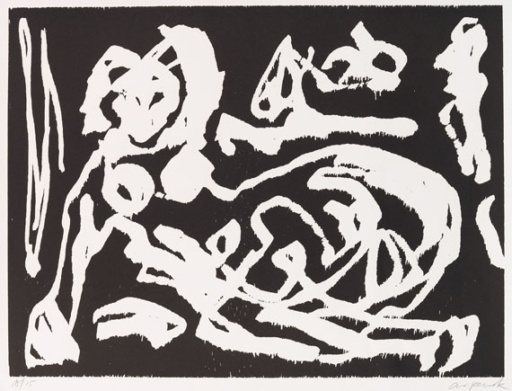 A. R. Penck (d.i. Ralf Winkler) - Holzschnitt