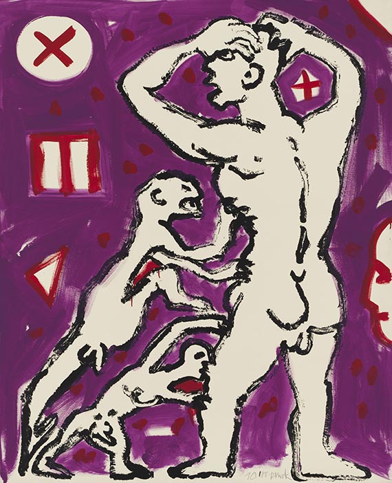 A. R. Penck (d.i. Ralf Winkler) - Acryl auf Leinwand