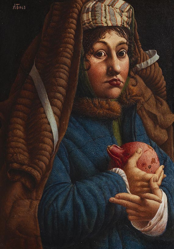 T&uuml;bke, Angelika - &Ouml;l auf Hartfaserplatte